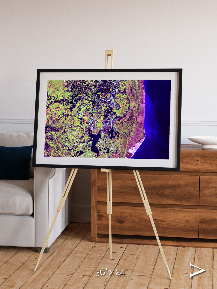 Wetland Mosaic, Cabo San Antonio Framed & Mounted Print