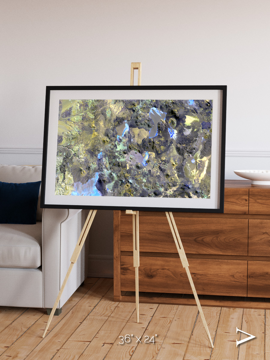 Lava Lines, Chilean Volcanoes Framed & Mounted Print