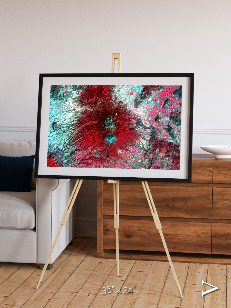 Lava Lines, Colima Volcano Framed & Mounted Print