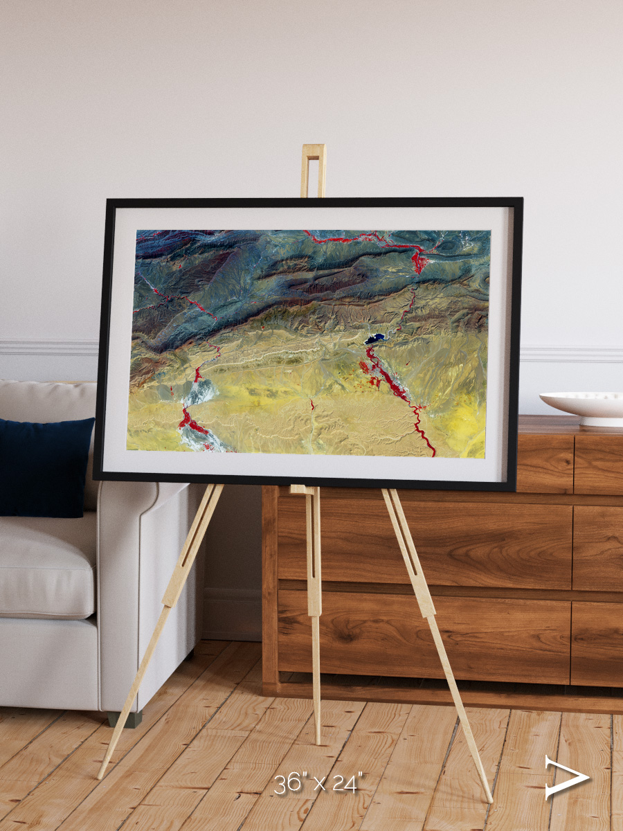 Crimson Veins, Atlas Mountains Framed & Mounted Print