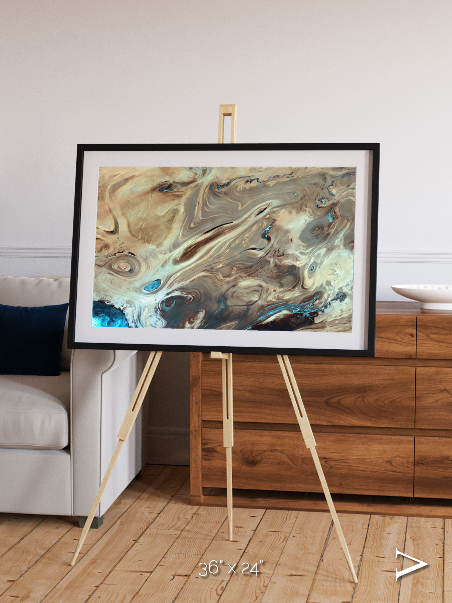 Saline Patterns, Dasht-e Kevir Framed & Mounted Print