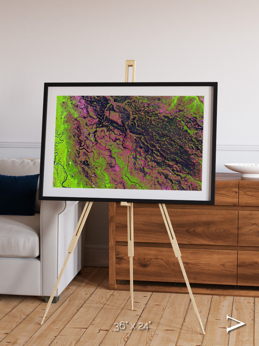 Channel Lines, Demini River Framed & Mounted Print