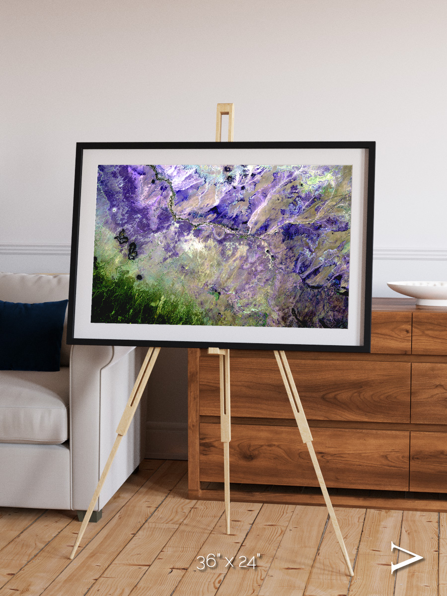 Arid Mosaic, Desert to Forest Framed & Mounted Print
