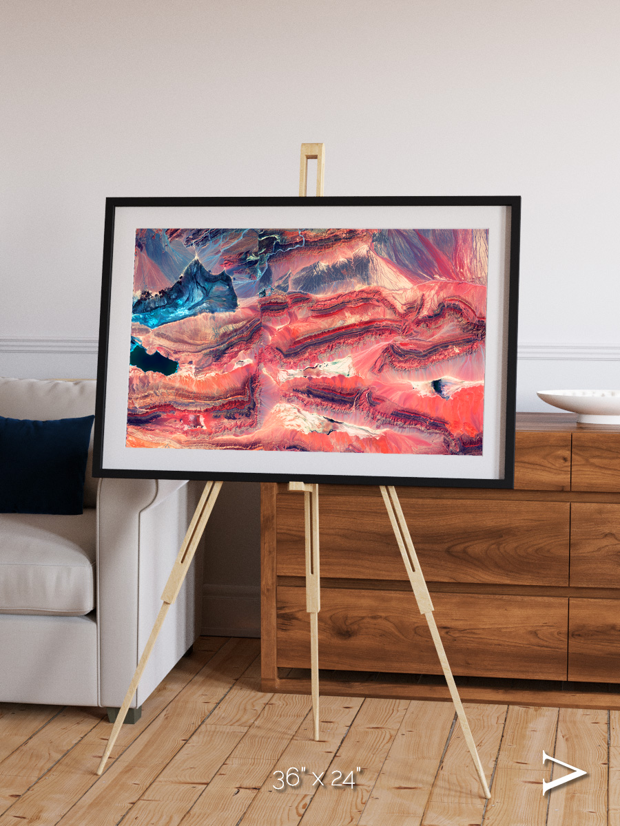 Fractured Earth, Western China Framed & Mounted Print