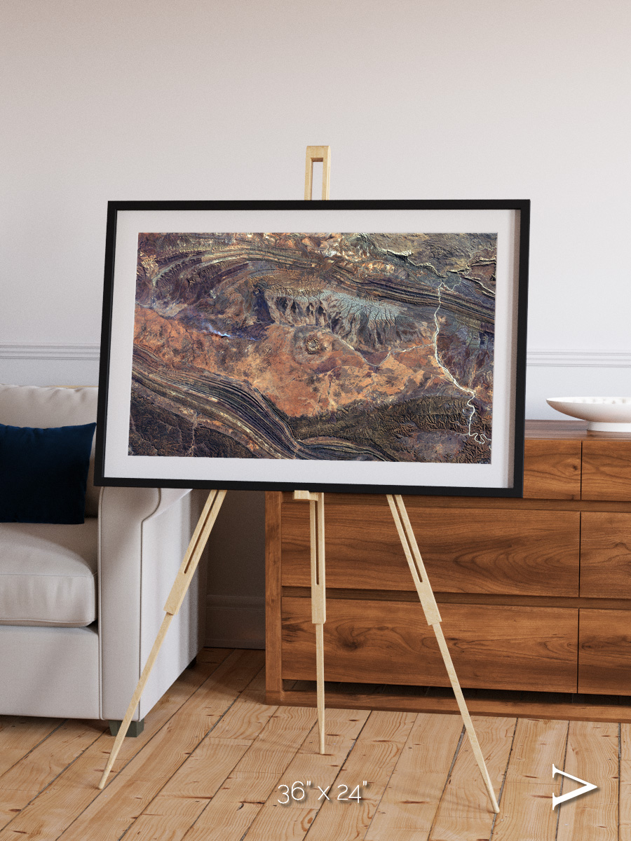 Volcanic Palette, Gosses Bluff Framed & Mounted Print