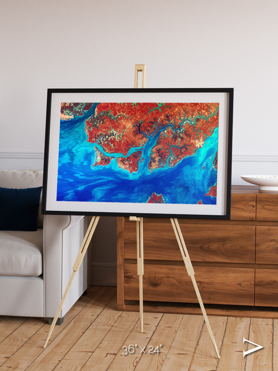 River and Plain, Guinea-Bissau Framed & Mounted Print