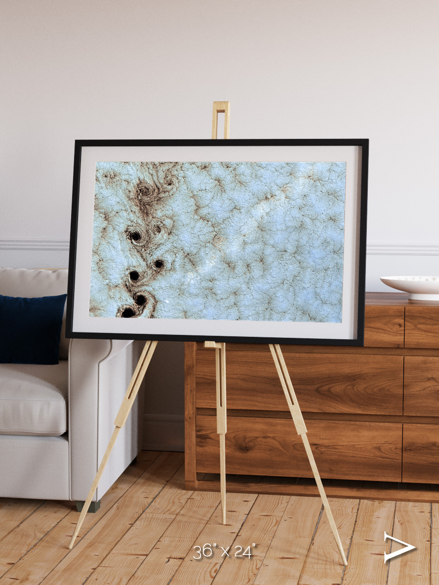Wind Signatures, Karman Vortices Framed & Mounted Print
