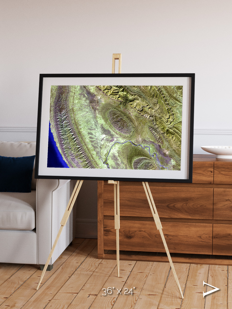 Channel Lines, Konari Iran Framed & Mounted Print