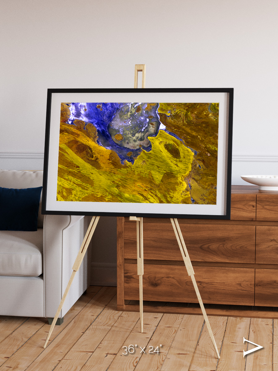 Saline Patterns, Lake Disappointment Framed & Mounted Print