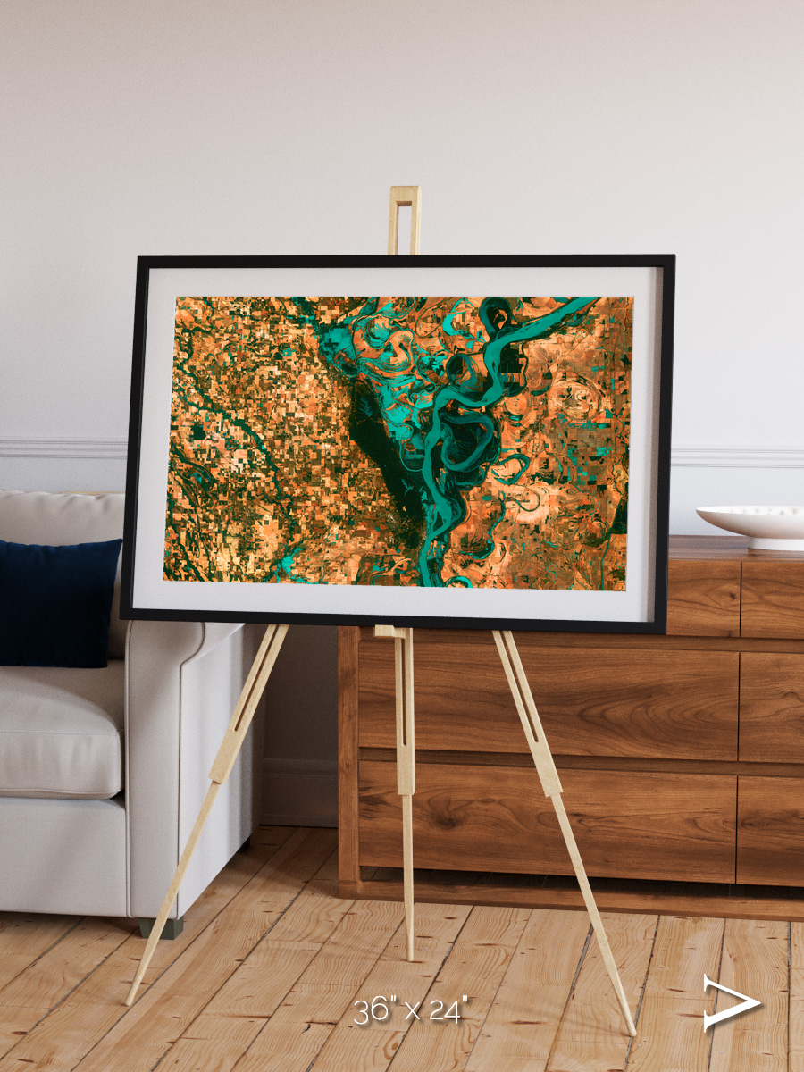 River’s Dance, Mississippi Framed & Mounted Print
