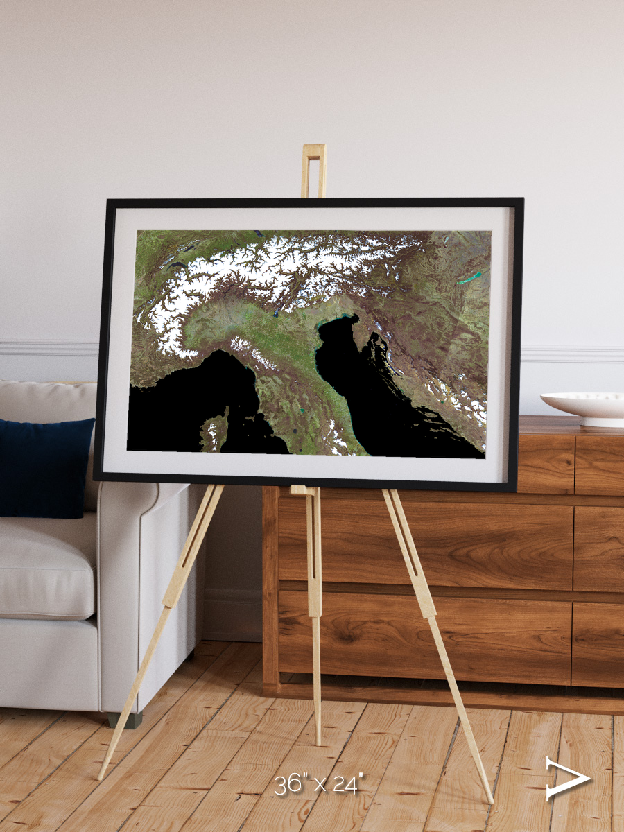 Tidal Patterns, Mediterranean Sea Framed & Mounted Print