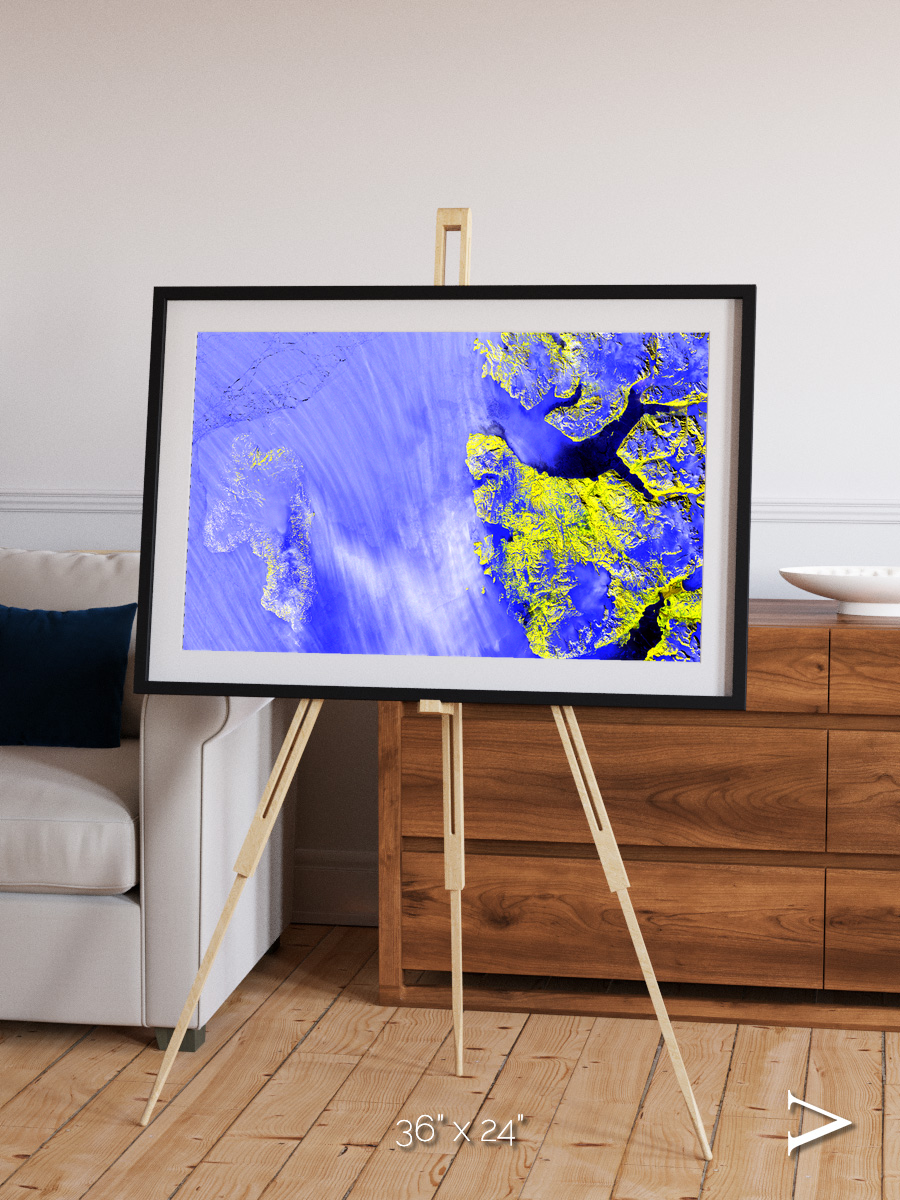 Islands in Snow, High Arctic Framed & Mounted Print