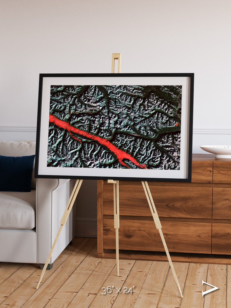 Light in the Trench, Canadian Rockies Framed & Mounted Print