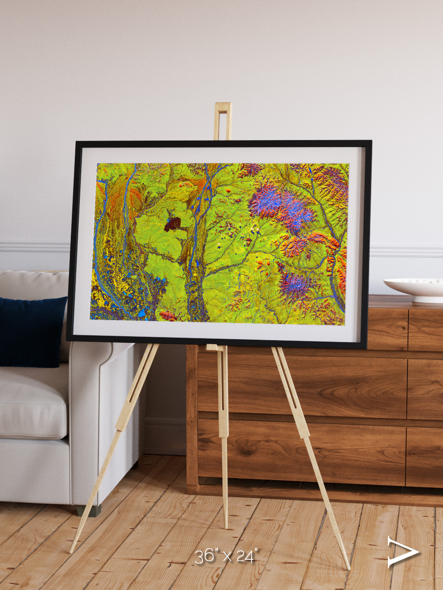 Glacial Ribbons, Chaunskaya Bay Framed & Mounted Print