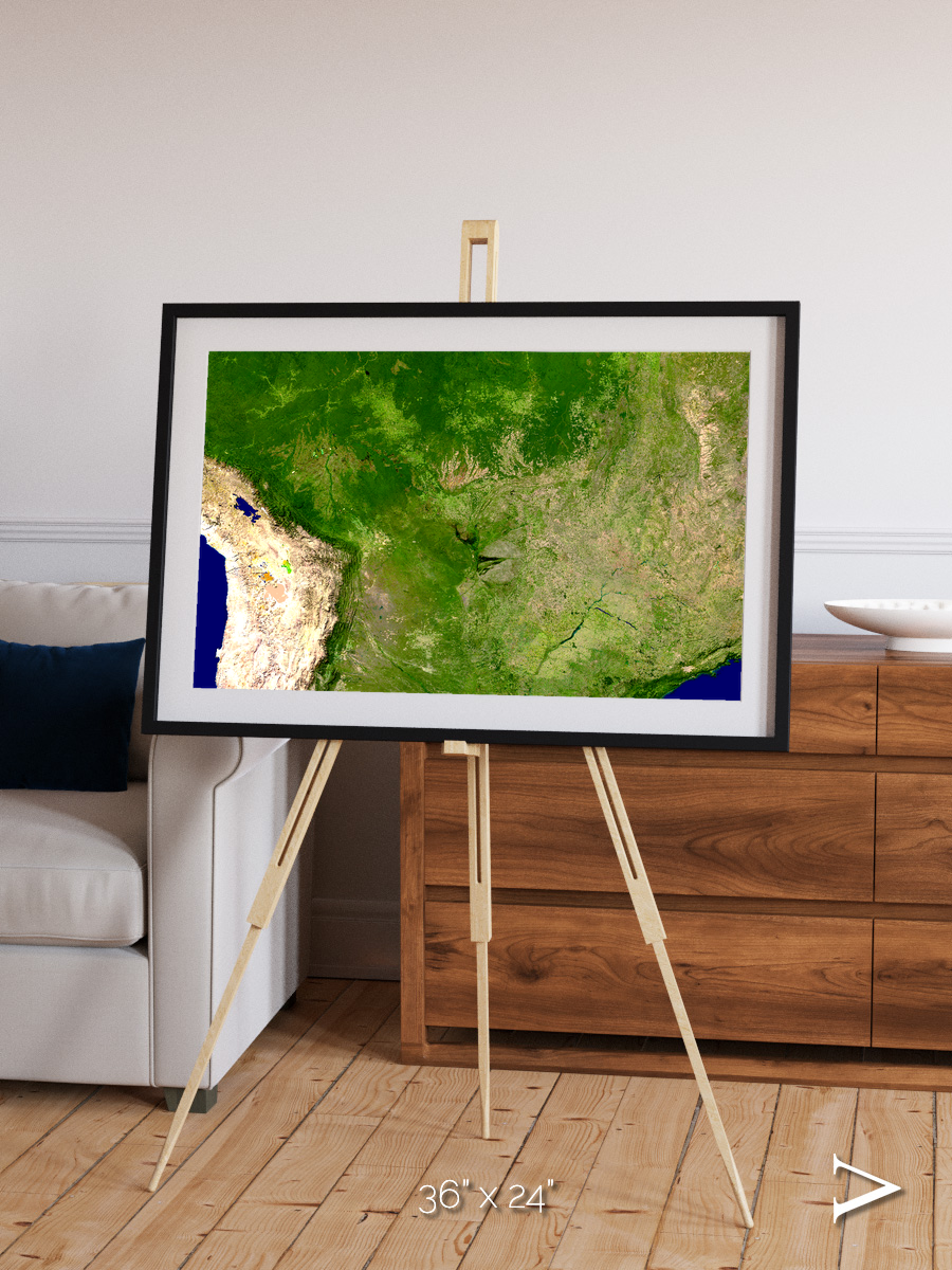 Ribbon River, South America Framed & Mounted Print