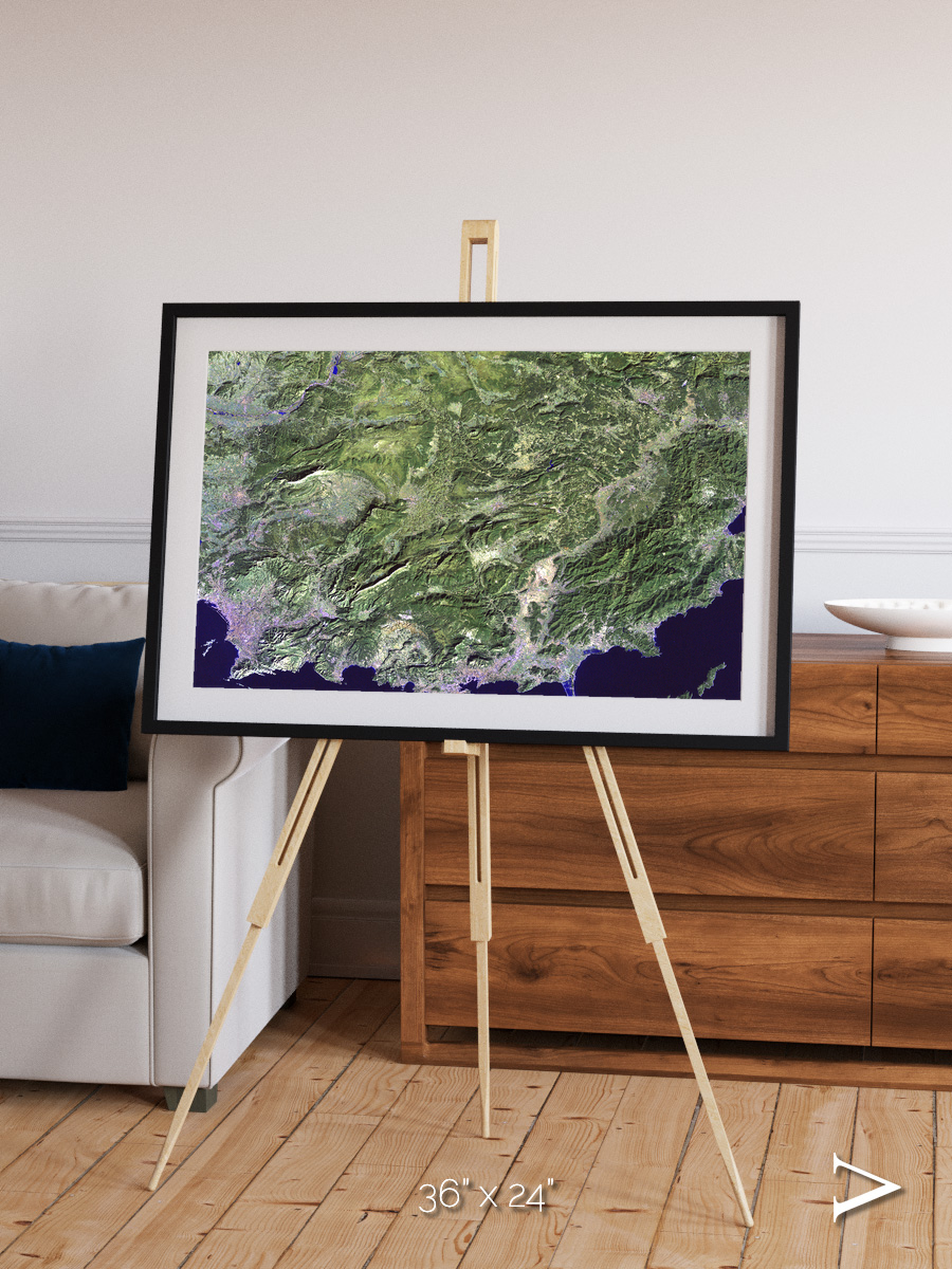 Bay and Shore, Southern Coast of France Framed & Mounted Print