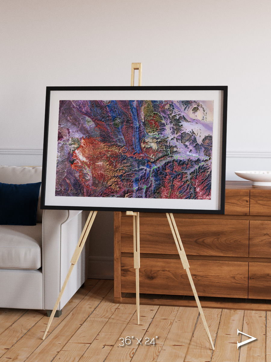 Geologic Tapestry, Asharah Fault Zone Framed & Mounted Print
