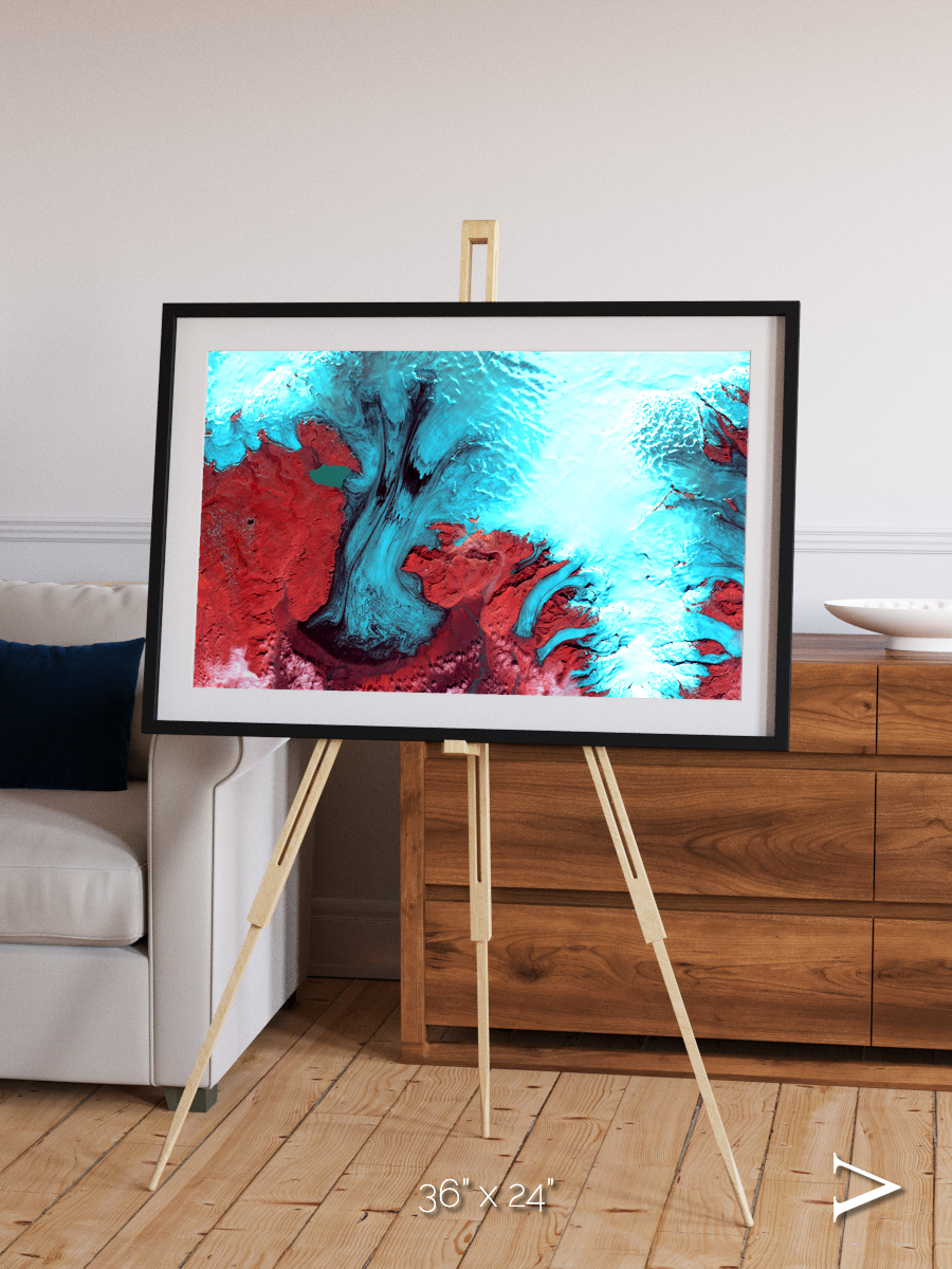 Polar Flow, Vatnajokull Glacier Ice Cap Framed & Mounted Print