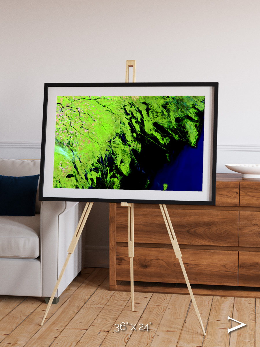 Delta Mosaic, Volga River Delta Framed & Mounted Print