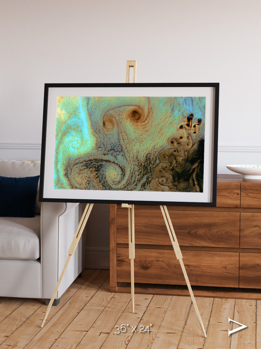 Atmospheric Patterns, Von Karman Vortices Framed & Mounted Print