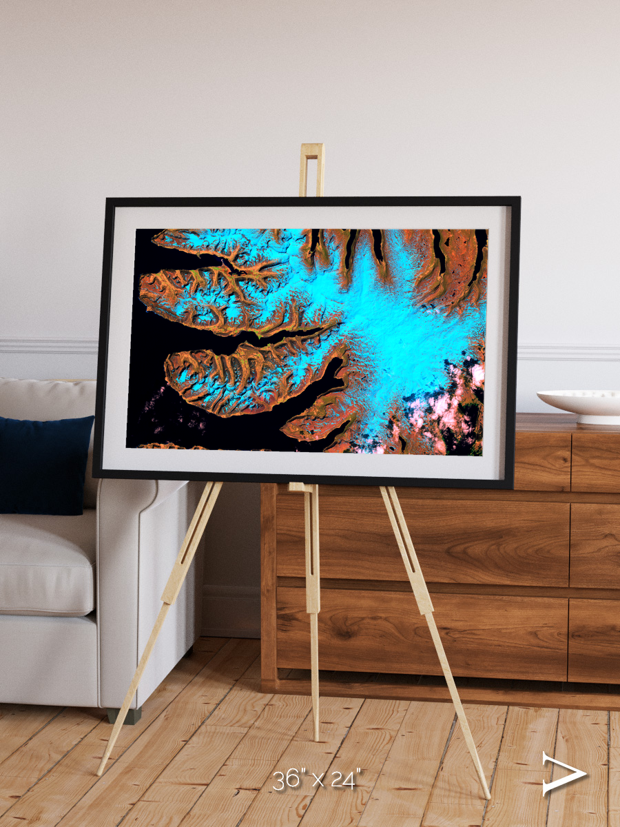 Frozen Currents, West Fjords Framed & Mounted Print