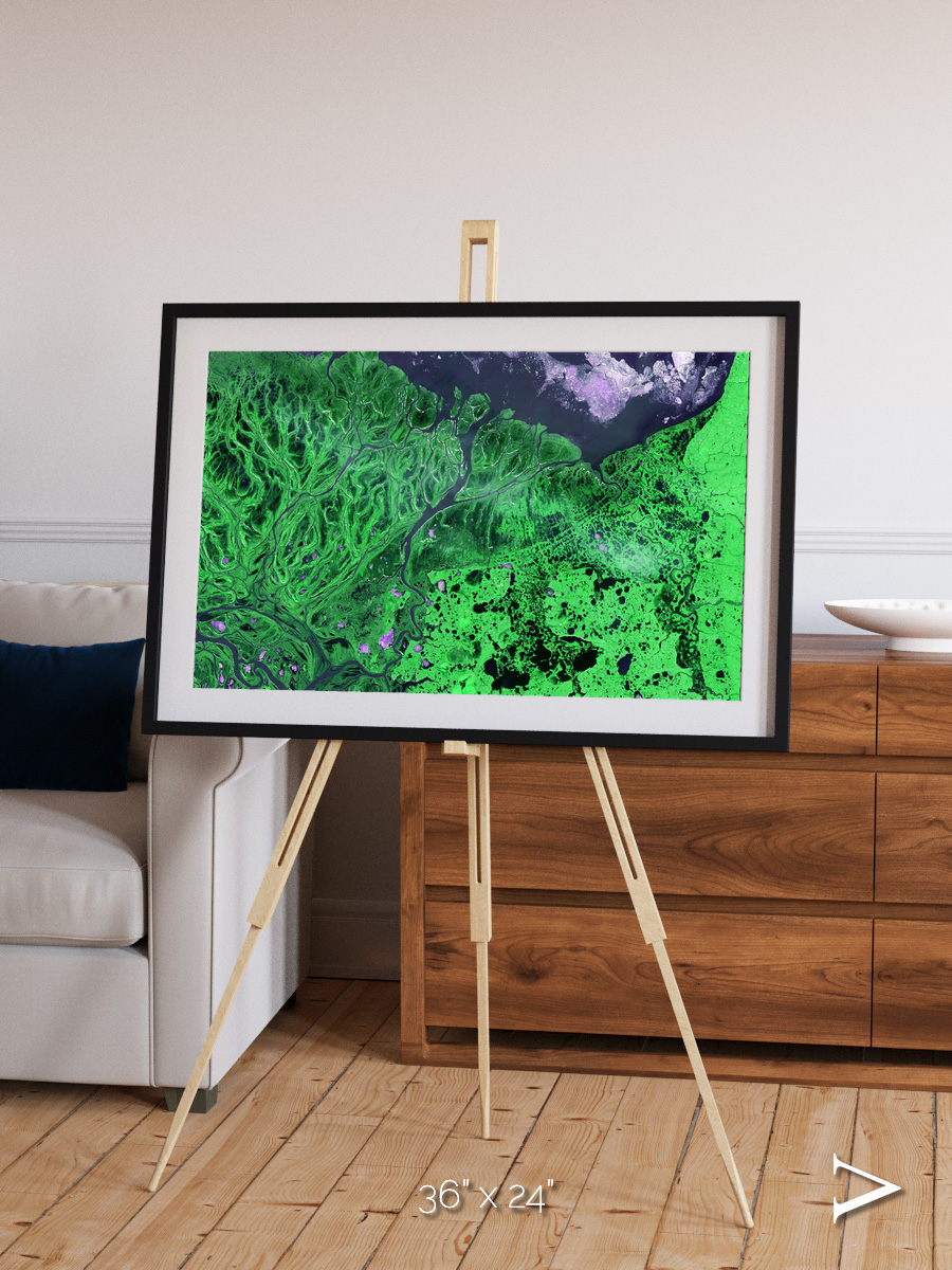 Polar Flow, Yukon Delta Framed & Mounted Print