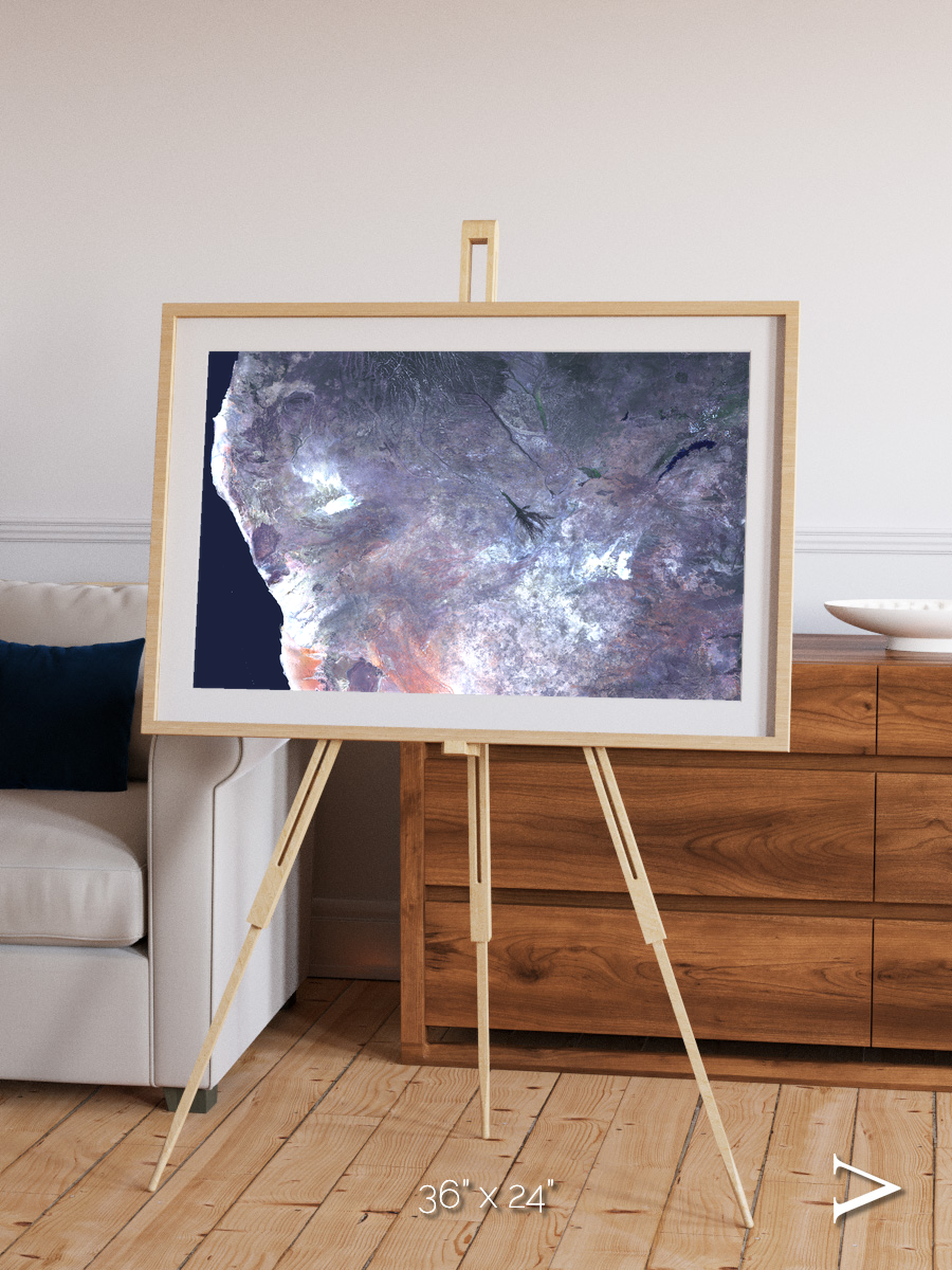 Sunlit Dunes, Africa Framed & Mounted Print