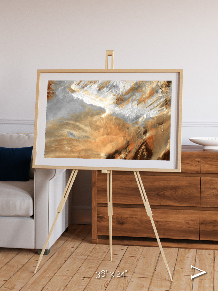 Etched Sands, Algerian Sahara Framed & Mounted Print