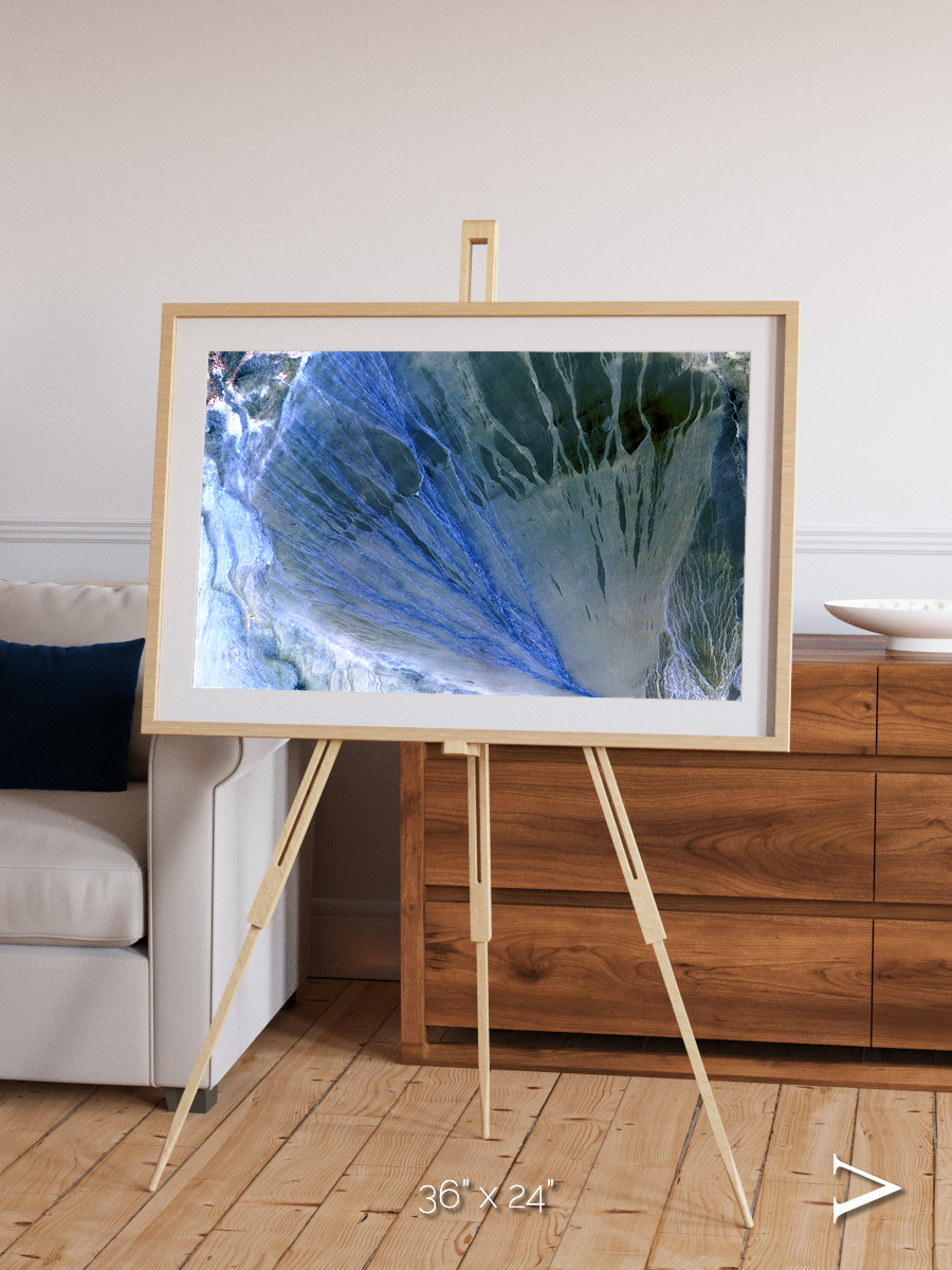 Sunlit Dunes, Alluvial Fan Framed & Mounted Print