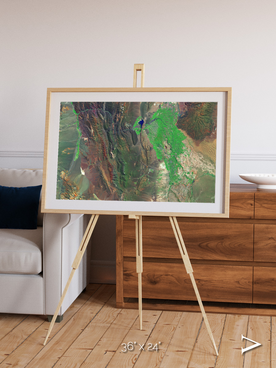 Channel Lines, Barreal Blanco Framed & Mounted Print