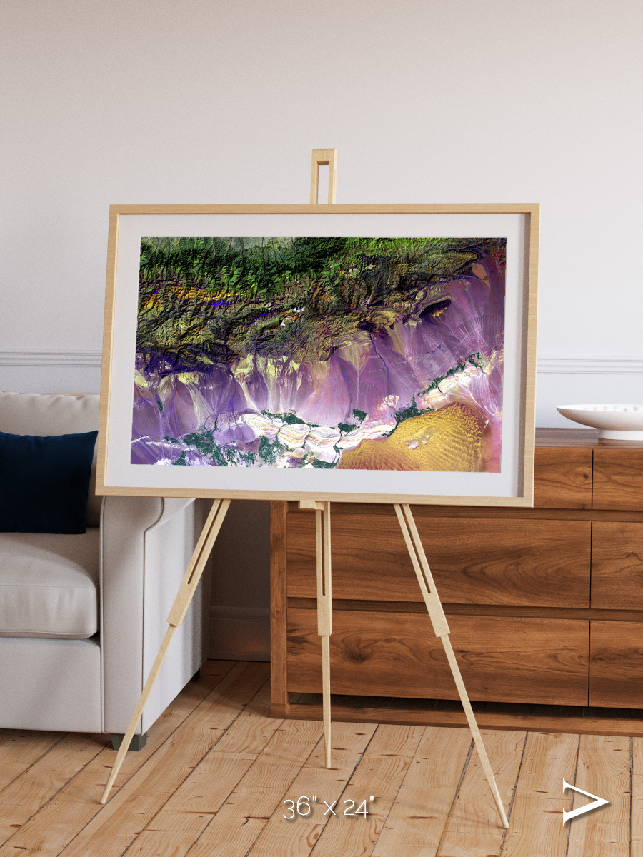 Saline Patterns, Bogda Mountains Framed & Mounted Print