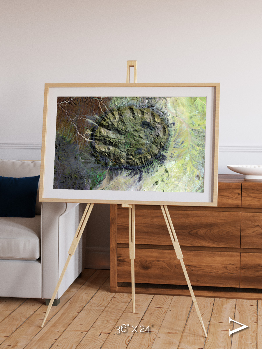 Windwritten Dunes, Brandberg Massif Framed & Mounted Print