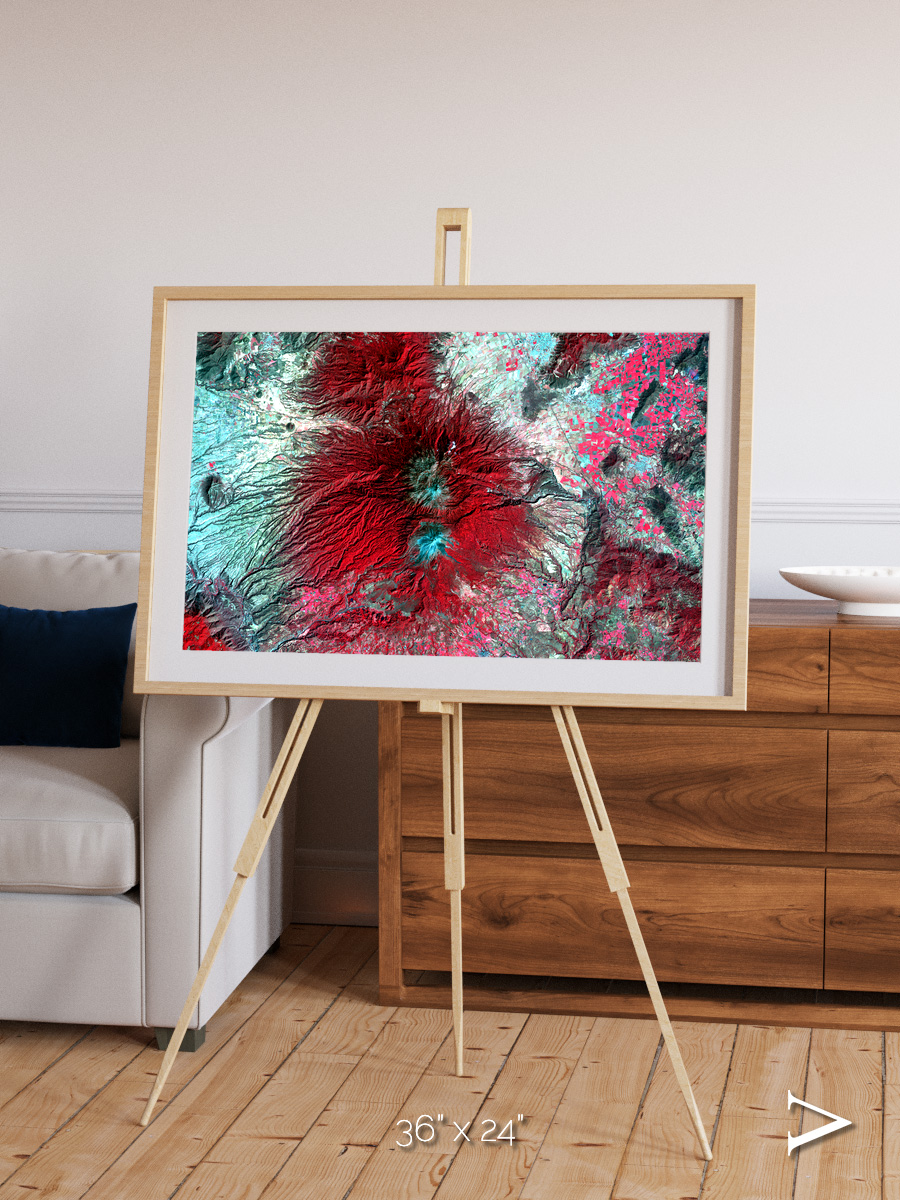 Lava Lines, Colima Volcano Framed & Mounted Print