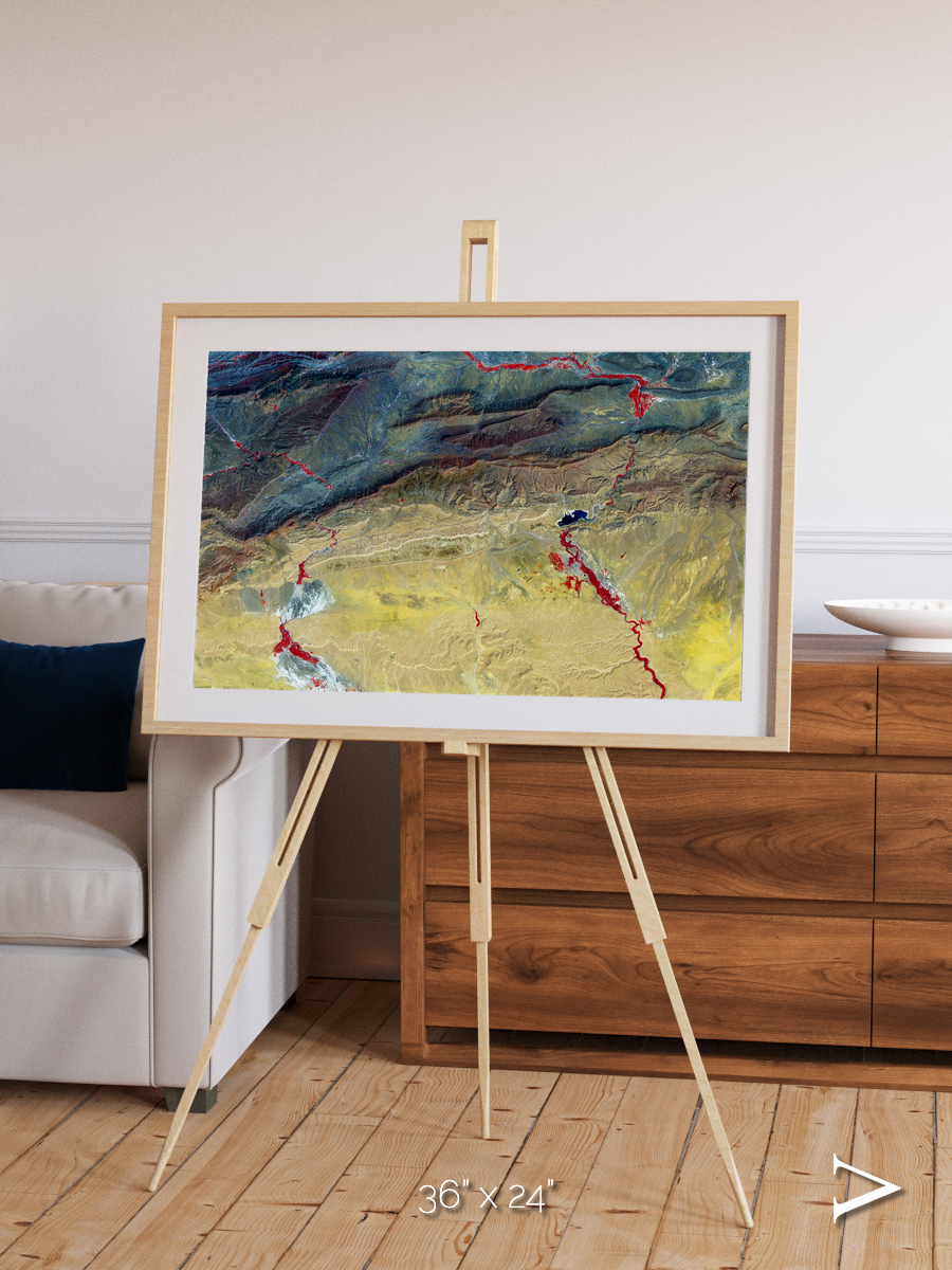 Crimson Veins, Atlas Mountains Framed & Mounted Print