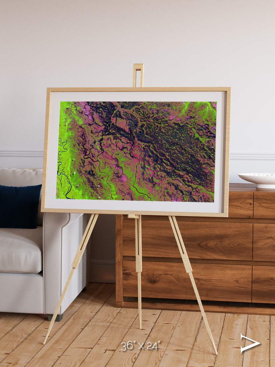 Channel Lines, Demini River Framed & Mounted Print