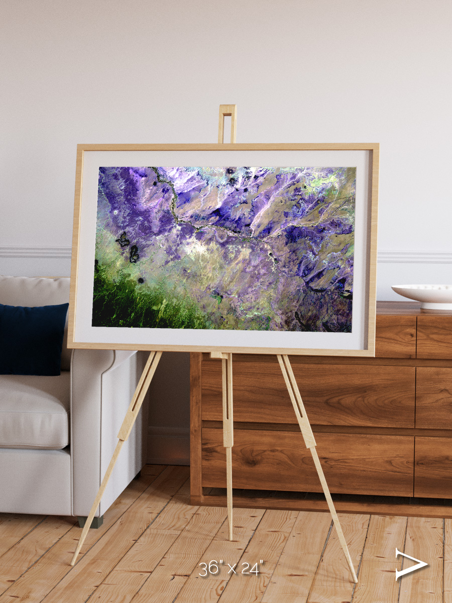 Arid Mosaic, Desert to Forest Framed & Mounted Print