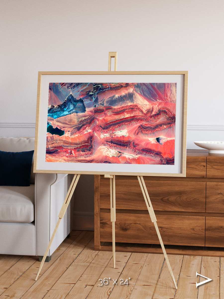 Fractured Earth, Western China Framed & Mounted Print
