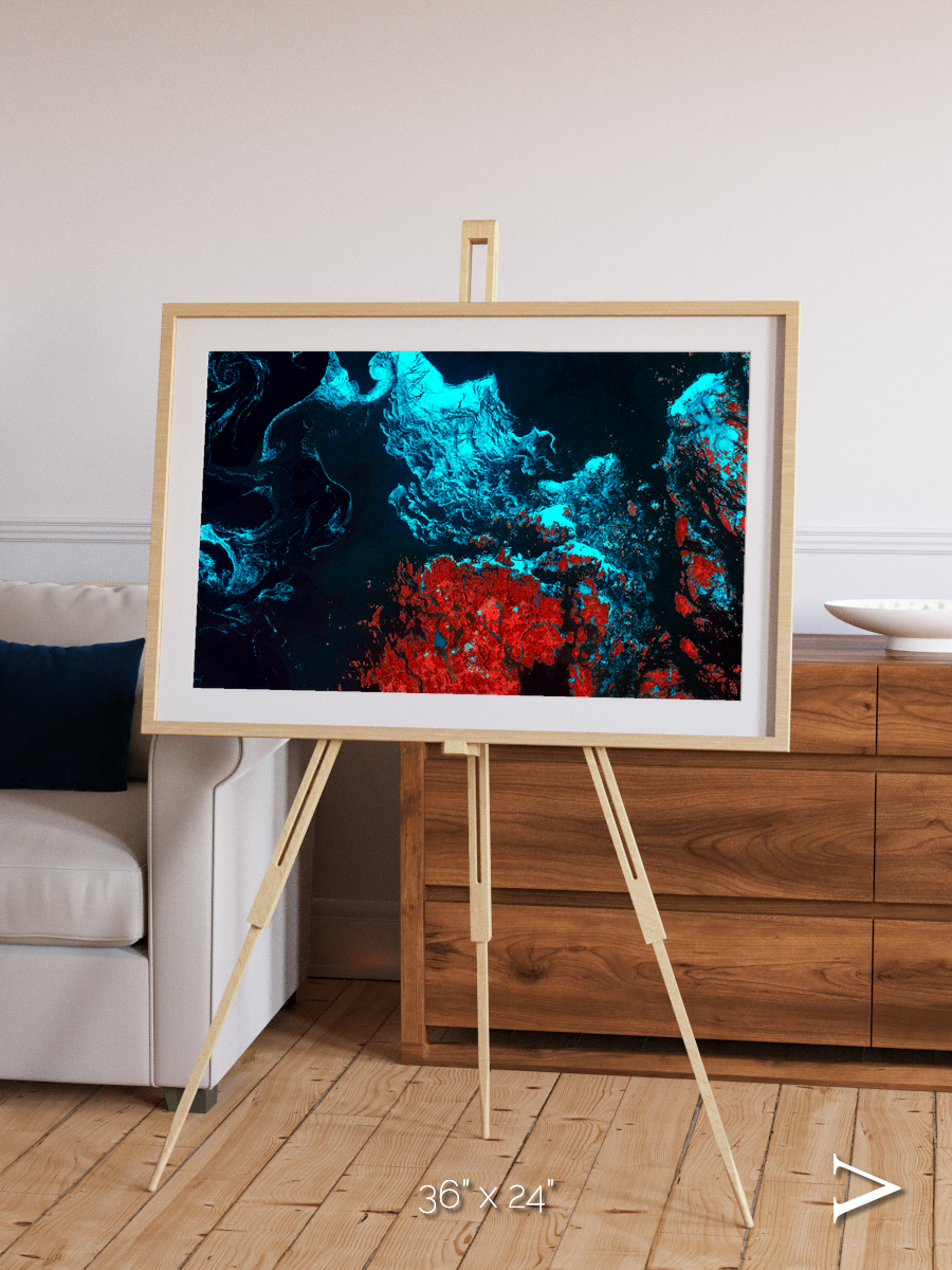 Island Sanctuary, Ghostly Grease Ice Framed & Mounted Print