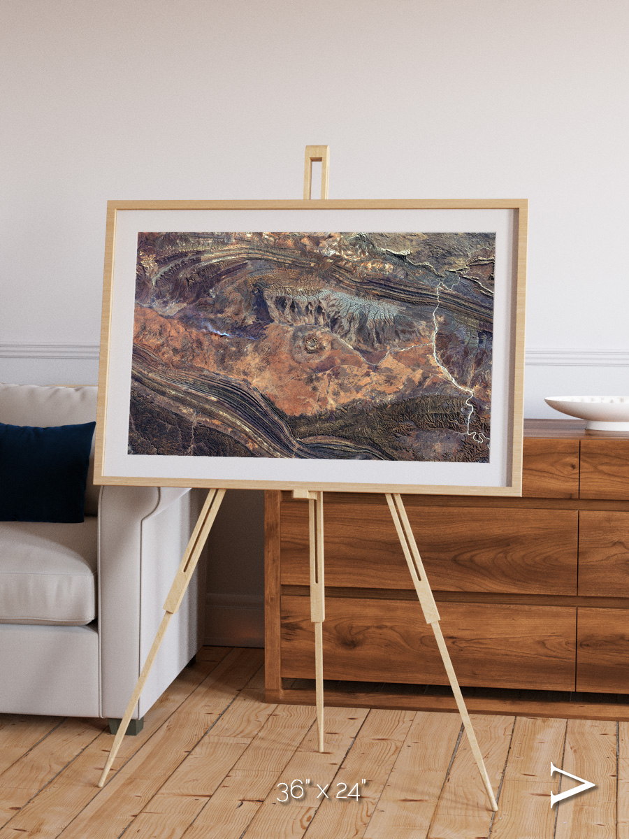 Volcanic Palette, Gosses Bluff Framed & Mounted Print