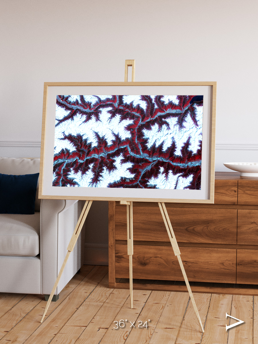 Ribbon River, Himalayas Framed & Mounted Print