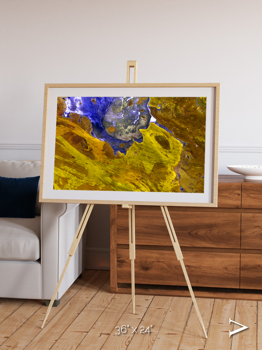 Saline Patterns, Lake Disappointment Framed & Mounted Print