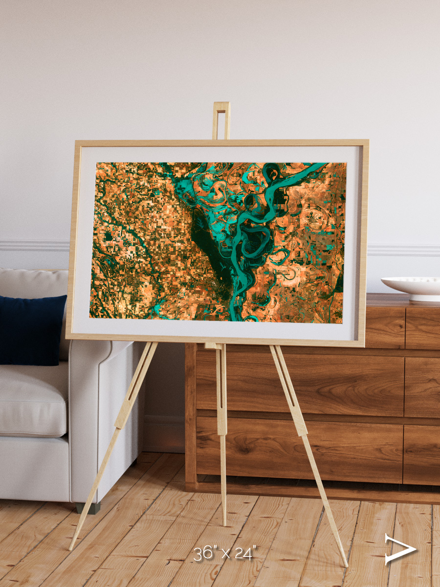 River’s Dance, Mississippi Framed & Mounted Print