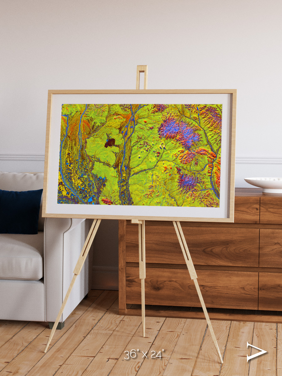 Glacial Ribbons, Chaunskaya Bay Framed & Mounted Print