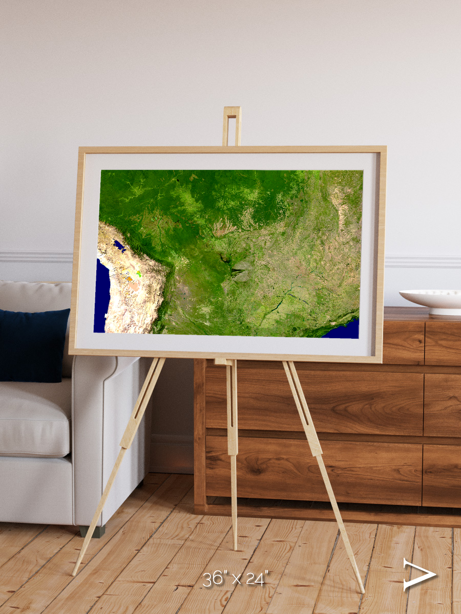 Ribbon River, South America Framed & Mounted Print