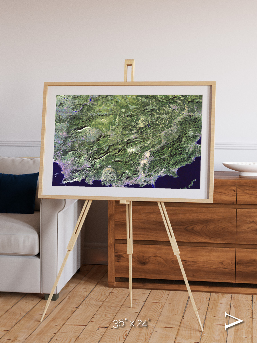 Bay and Shore, Southern Coast of France Framed & Mounted Print