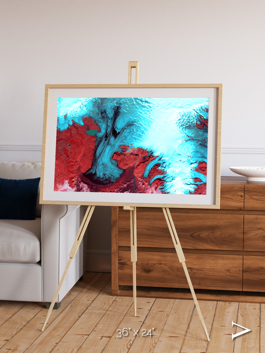 Polar Flow, Vatnajokull Glacier Ice Cap Framed & Mounted Print