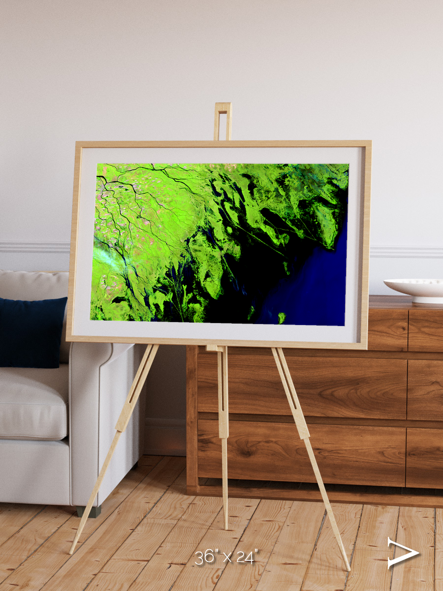 Delta Mosaic, Volga River Delta Framed & Mounted Print