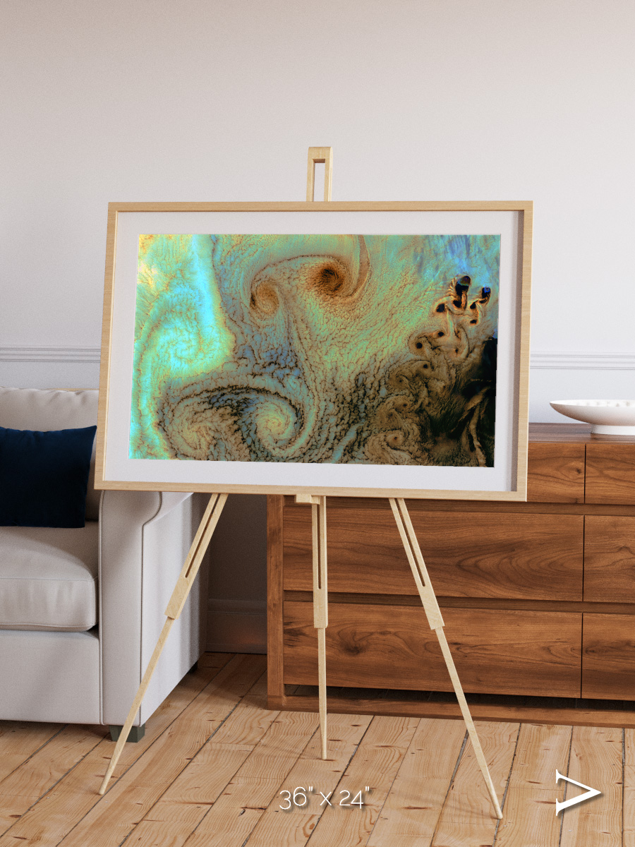 Atmospheric Patterns, Von Karman Vortices Framed & Mounted Print