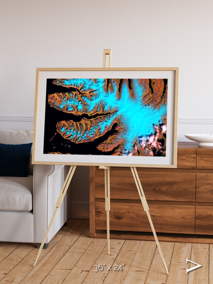Frozen Currents, West Fjords Framed & Mounted Print