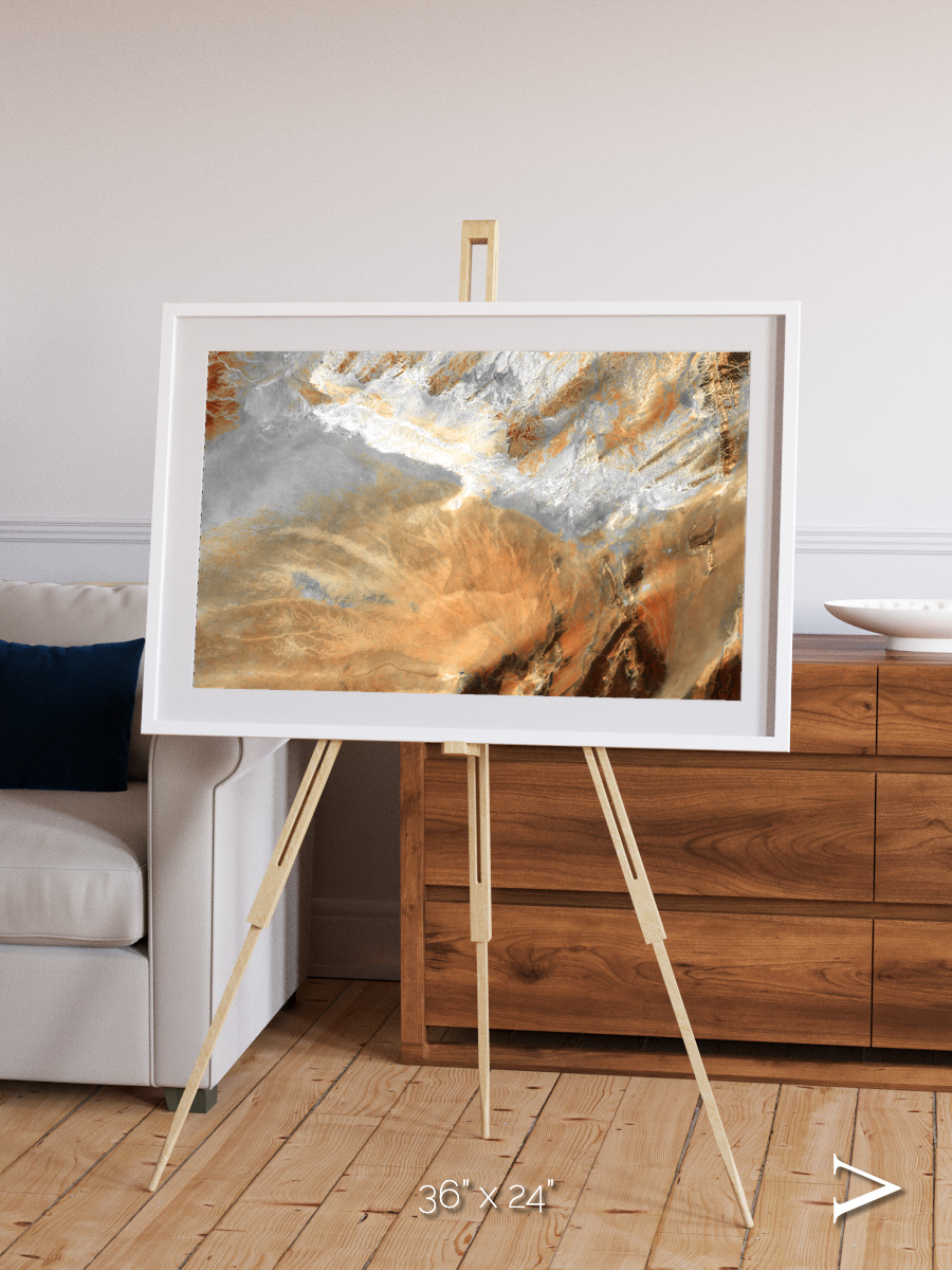 Etched Sands, Algerian Sahara Framed & Mounted Print